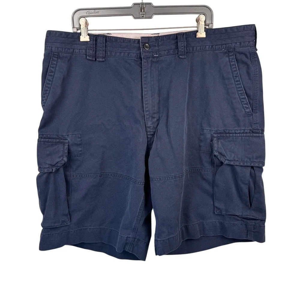Polo Ralph Lauren Shorts‎ Size 42 Mens Navy Blue Cargo Flat Front Cotton